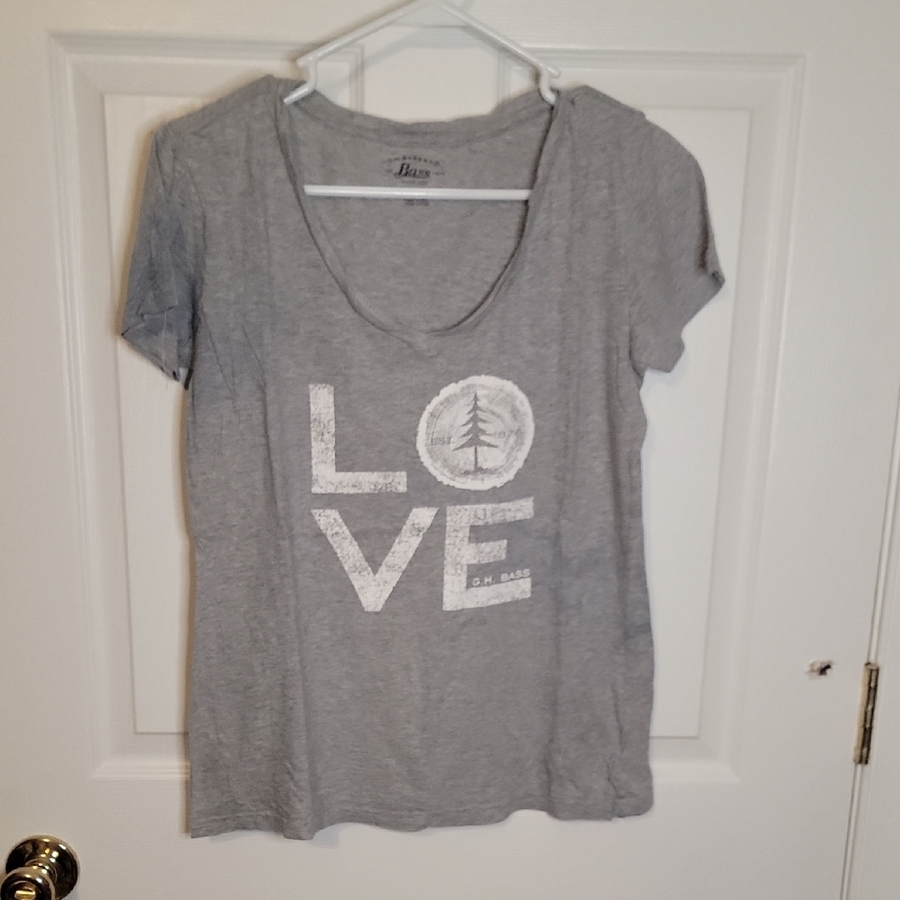 G.H. Bass And Co. S Gray Love Graphic Tee
